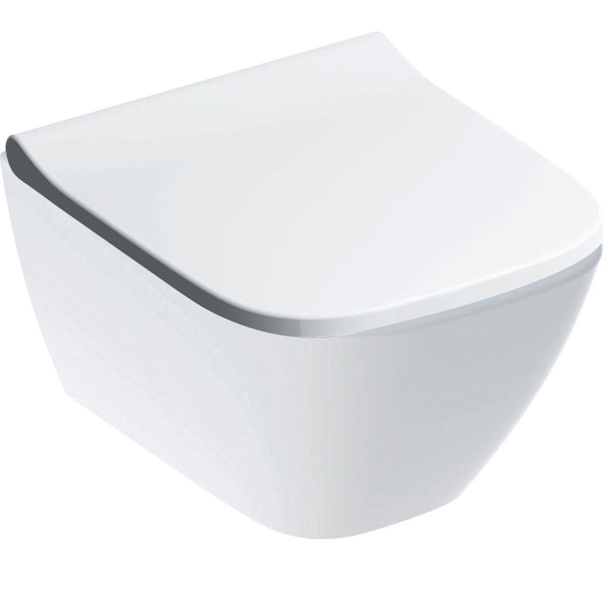 ΛΕΚΑΝΗ ΚΡΕΜΑΣΤΗ SMYLE SQUARE 49cm RIMLESS ΛΕΥΚΗ GEBERIT ΧΩΡΙΣ ΚΑΛΥΜΜΑ - Image 2