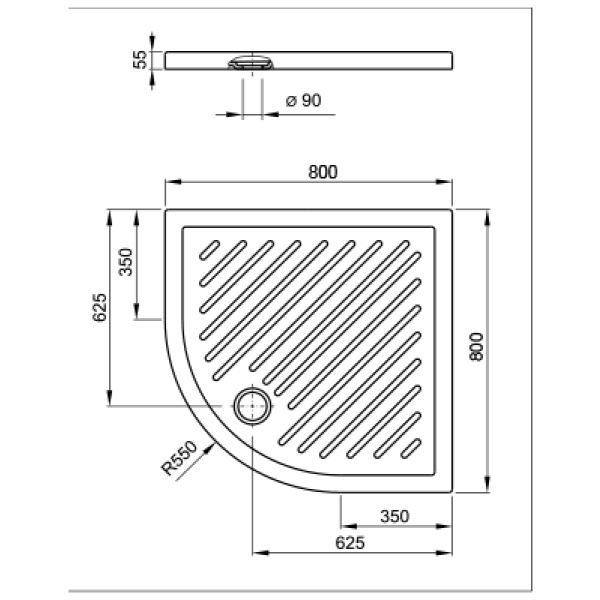 ΝΤΟΥΖΙΕΡΑ ΠΟΡΣΕΛΑΝΗΣ 80x80x5,5cm ROMA ΟΒΑΛ Φ90 ROCA - Image 3