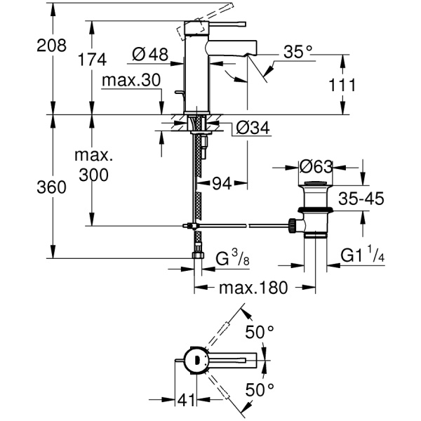 ΜΠΑΤΑΡΙΑ ΝΙΠΤΗΡΟΣ ESSENCE NEW 32898001 ΧΡΩΜΕ GROHE - Image 3