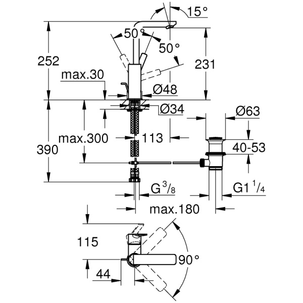 ΜΠΑΤΑΡΙΑ ΝΙΠΤΗΡΟΣ LINEARE 23296001 ΨΗΛΗ ΧΡΩΜΕ GROHE - Image 3