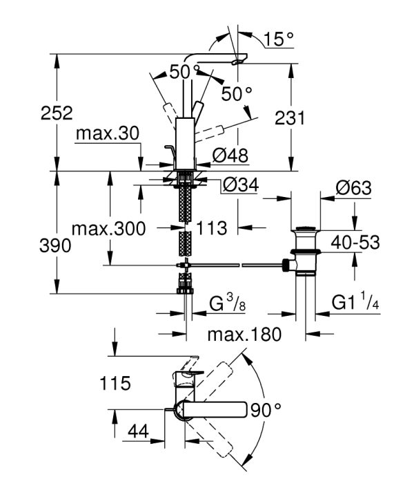 ΜΠΑΤΑΡΙΑ ΝΙΠΤΗΡΟΣ LINEARE 23296001 ΨΗΛΗ ΧΡΩΜΕ GROHE - Image 3