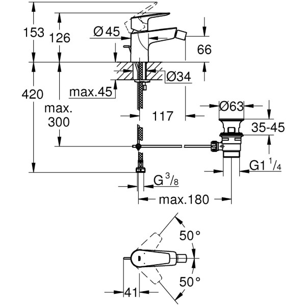 ΜΠΑΤΑΡΙΑ ΜΠΙΝΤΕ BAUEDGE NEW 23331001 ΧΡΩΜΕ GROHE - Image 2