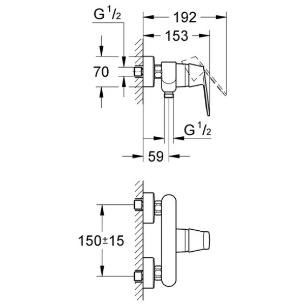 ΜΠΑΤΑΡΙΑ ΝΤΟΥΖΙΕΡΑΣ EUROSMART COSMOPOLITAN 32837000 GROHE - Image 2