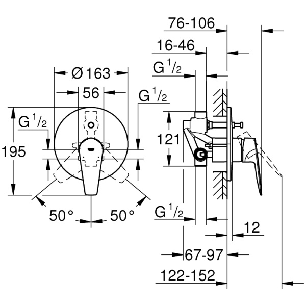 ΑΝΑΜΙΚΤΗΣ ΕΝΤΟΙΧΙΖΟΜΕΝΟΣ ΙΙ KIT BAUEDGE 29079001 ΧΡΩΜΕ GROHE - Image 3