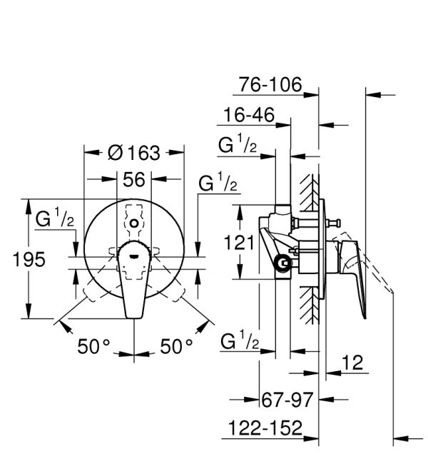 ΑΝΑΜΙΚΤΗΣ ΕΝΤΟΙΧΙΖΟΜΕΝΟΣ ΙΙ KIT BAUEDGE 29079001 ΧΡΩΜΕ GROHE - Image 3