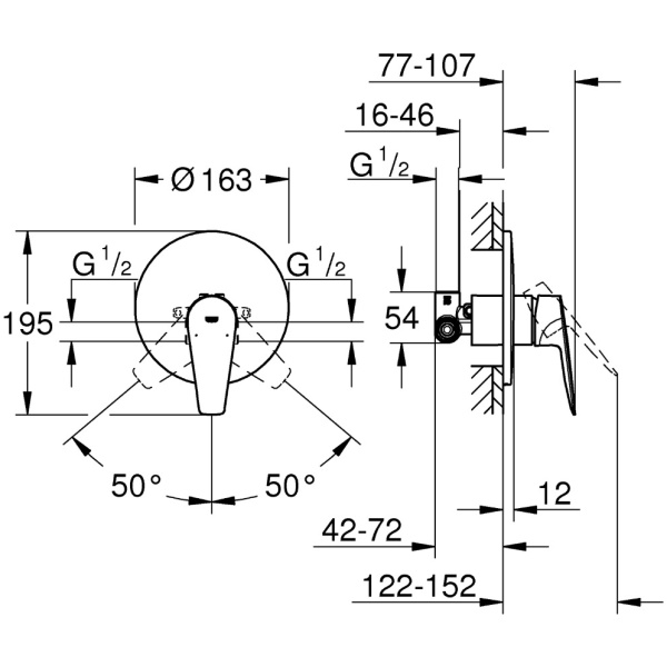 ΑΝΑΜΙΚΤΗΣ ΕΝΤΟΙΧΙΖΟΜΕΝΟΣ Ι KIT BAUEDGE NEW 29078001 ΧΡΩΜΕ GROHE - Image 3