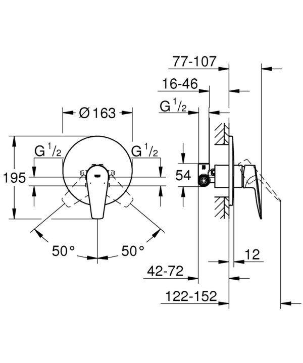 ΑΝΑΜΙΚΤΗΣ ΕΝΤΟΙΧΙΖΟΜΕΝΟΣ Ι KIT BAUEDGE NEW 29078001 ΧΡΩΜΕ GROHE - Image 3
