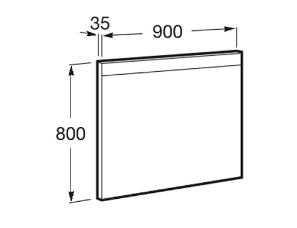 ΚΑΘΡΕΠΤΗΣ ΜΠΑΝΙΟΥ 90x80cm PRISMA BASIC ΜΕ LED ROCA - Image 3