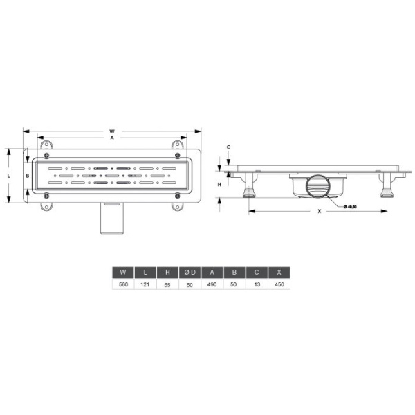 ΚΑΝΑΛΙ ΚΑΙ ΣΧΑΡΑ ΝΤΟΥΖΙΕΡΑΣ ΙΝΟΞ 50cm 4027 PICCADILLY - Image 2