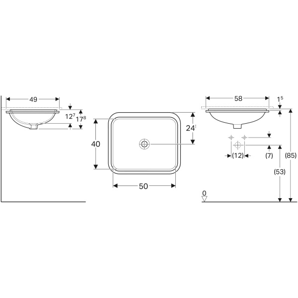 ΝΙΠΤΗΡΑΣ VARIFORM 58x49cm ΥΠΟΚΑΘΗΜΕΝΟΣ ΧΩΡΙΣ ΟΠΗ ΧΩΡΙΣ ΥΠΕΡΧΕΙΛΙΣΗ GEBERIT - Image 2