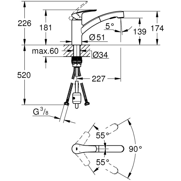 ΜΠΑΤΑΡΙΑ ΝΕΡΟΧΥΤΗ EUROSMART 30305001 ΧΡΩΜΕ GROHE - Image 3