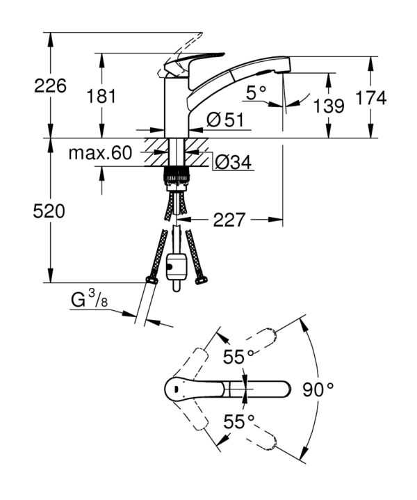 ΜΠΑΤΑΡΙΑ ΝΕΡΟΧΥΤΗ EUROSMART 30305001 ΧΡΩΜΕ GROHE - Image 3