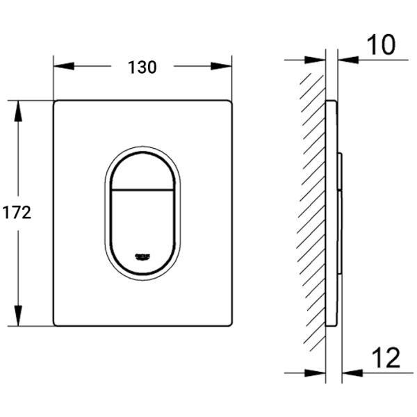 ΠΛΑΚΕΤΑ GROHE 37624A00 ARENA COSMOPOLITAN S HARD GRAPHITE - Image 3