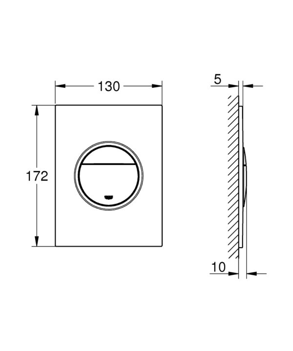 ΠΛΑΚΕΤΑ GROHE 37601A00 NOVA COSMOPOLITAN S HARD GRAPHITE - Image 3