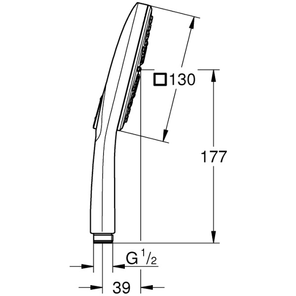 ΤΗΛΕΦΩΝΟ ΛΟΥΤΡΟΥ RAINSHOWER 130 CUBE 26582DC0 SUPERSTEEL GROHE - Image 2