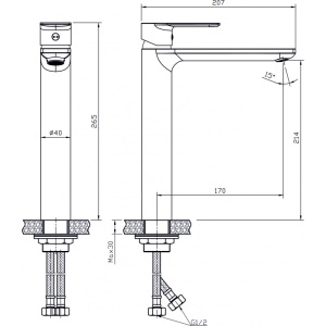 Ορειχάλκινη μπαταρία Νιπτήρος ICF 1180505 GOLD - Image 3