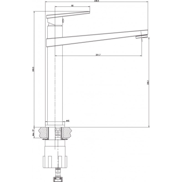 Ορειχάλκινη μπαταρία Νιπτήρος ICF 195055W - Image 3