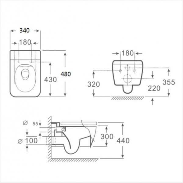 ΚΡΕΜΑΣΤΗ ΛΕΚΑΝΗ ΜΕ ΚΑΛΥΜΜΑ ICC 3435W SLIM ΛΕΥΚΗ - Image 3
