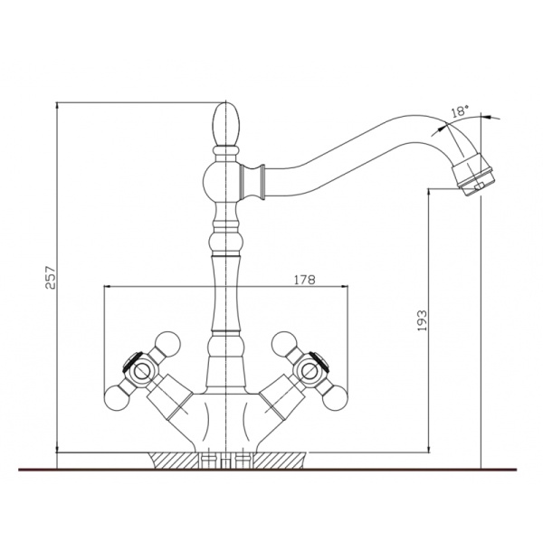 Μπαταρία νιπτήρος ορειχάλκινη ALGARA ICF 7002853BR - Image 3