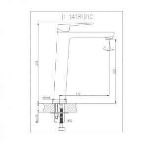 Ορειχάλκινη μπαταρία Νιπτήρος ICF 1418191B ELINOR MATT BLACK - Image 3