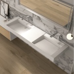 Επιτοίχιος Διπλός Νιπτήρας ICB 38685 iStone Solid Surface