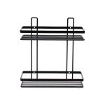 ΕΤΑΖΕΡΑ ELEGANT ΜΕΤΑΛΛΙΚΗ ΙΣΙΑ 2 ΘΕΣΕΩΝ 27x25x12.5cm ΜΑΥΡΗ - Image 2