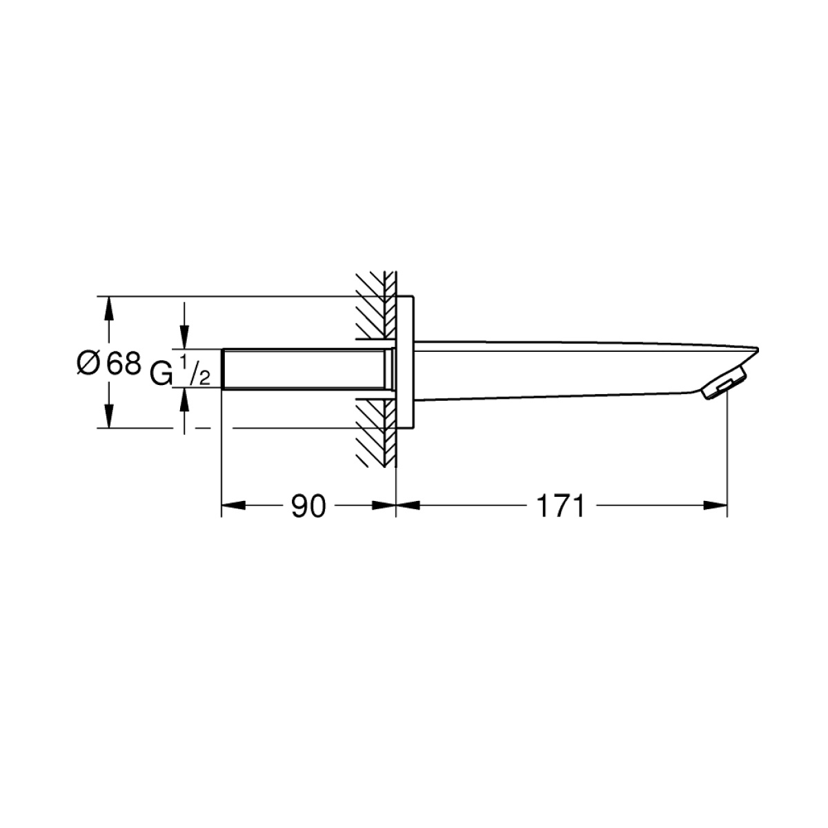 ΕΚΡΟΗ BAUCOSMOPOLITAN 17,1cm 13255001 ΧΡΩΜΕ GROHE - Image 2