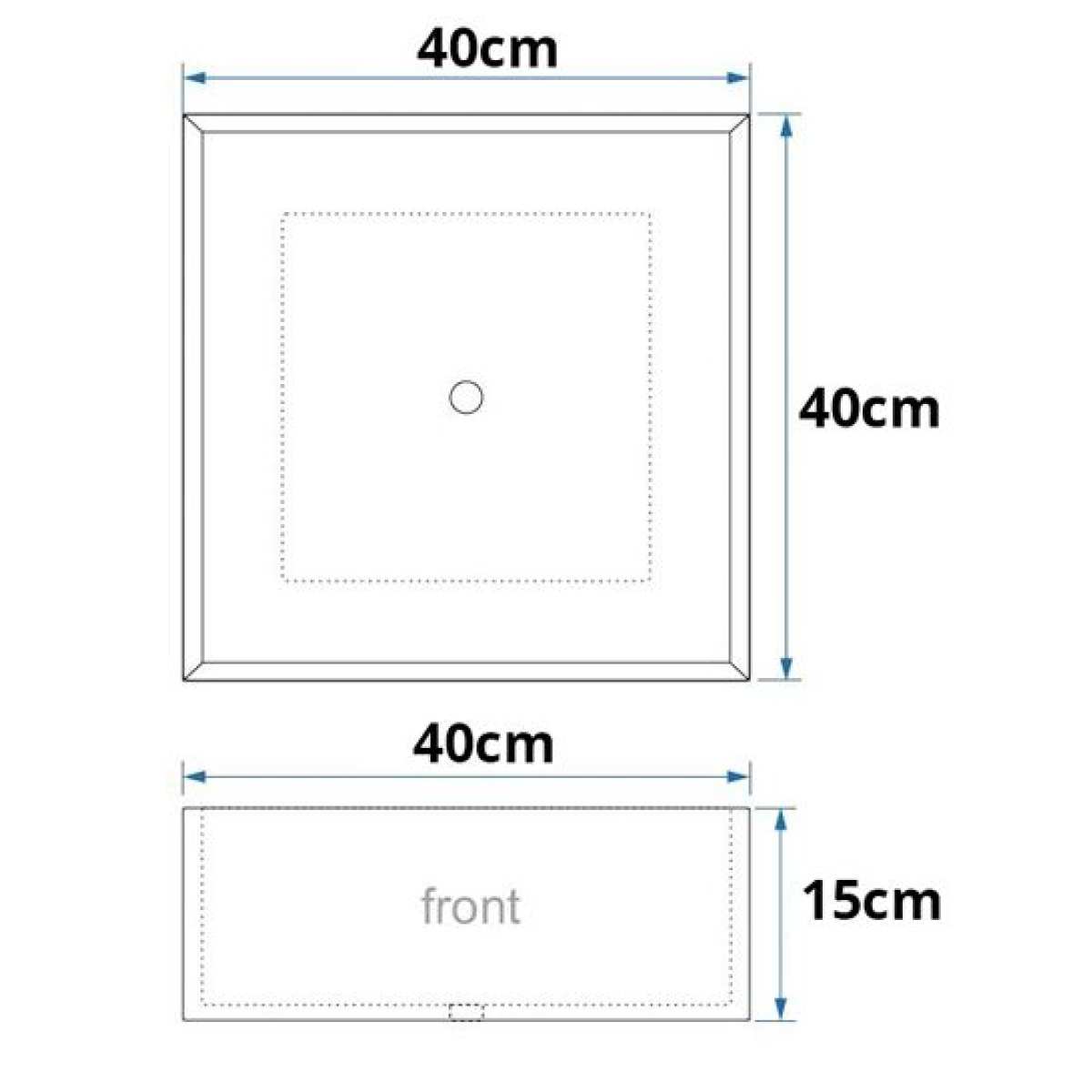 ΝΙΠΤΗΡΑΣ SELA ΜΑΥΡΟΣ 40x40cm ΕΛΕΥΘΕΡΗΣ ΤΟΠΟΘΕΤΗΣΗΣ PICCADILLY - Image 2