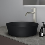 ΝΙΠΤΗΡΑΣ IPALYSS Φ40cm ΣΤΡΟΓΓΥΛΟΣ ΧΩΡΙΣ ΟΠΗ ΚΑΙ ΥΠΕΡΧΕΙΛΙΣΗ ΕΛΕΥΘΕΡΗΣ ΤΟΠΟΘΕΤΗΣΗΣ SILK BLACK ΜΑΥΡΟ ΜΑΤ IDEAL
