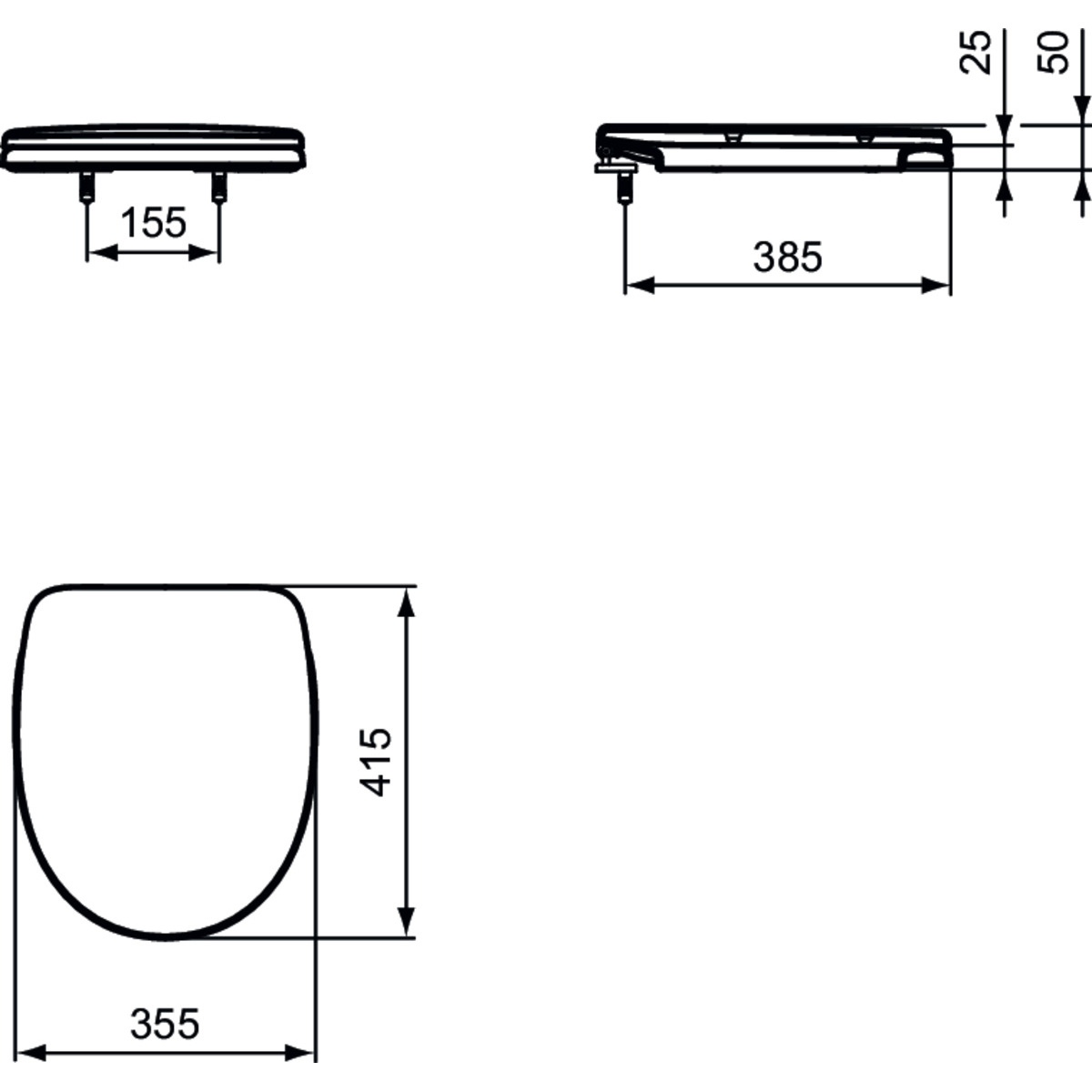 ΚΑΠΑΚΙ ΛΕΚΑΝΗΣ OCEANE  SOFT CLOSE ΛΕΥΚΟ IDEAL STANDARD 41,5x35,5 (15) - Image 2