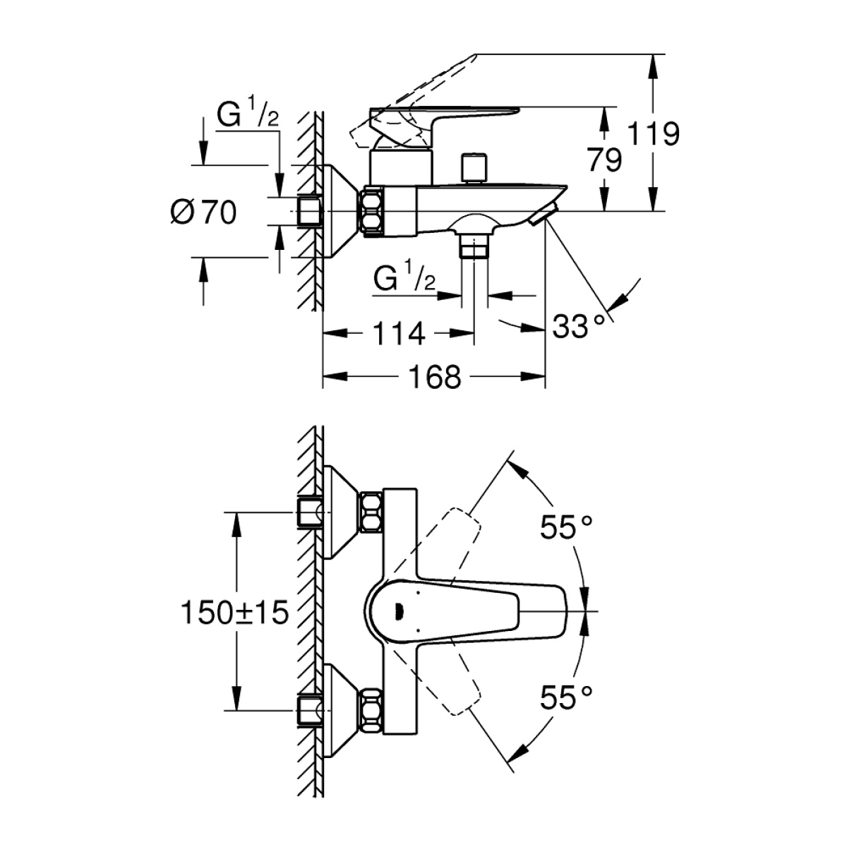 ΜΠΑΤΑΡΙΑ ΛΟΥΤΡΟΥ BAUEDGE NEW 23604 ΣΕΤ GROHE - Image 5