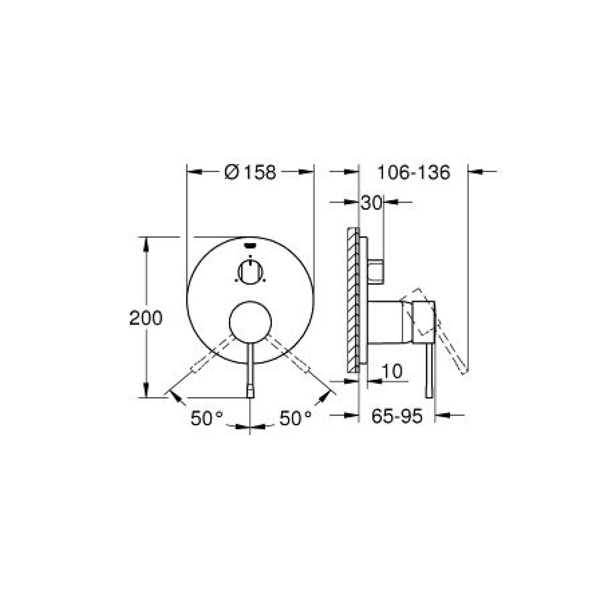 ΑΝΑΜΙΚΤΗΣ ΕΝΤΟΙΧΙΖΟΜΕΝΟΣ ESSENCE ΙΙΙ  24169AL1 BRUSHED HARD GRAPHITE GROHE - Image 2