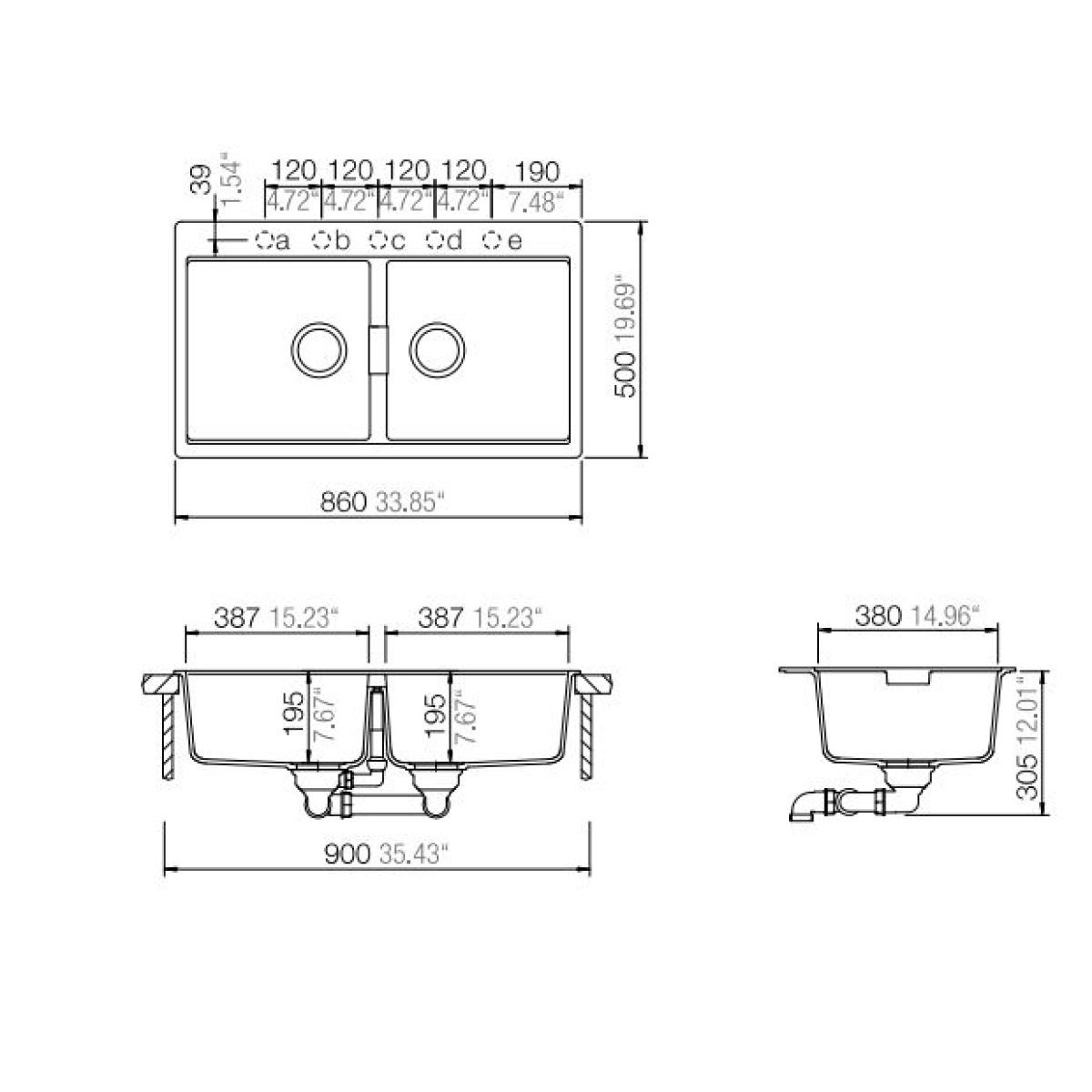 ΝΕΡΟΧΥΤΗΣ ΓΡΑΝΙΤΗ 86x50cm CRISTADUR MONO 15295  SILVERSTONE SCHOCK - Image 2