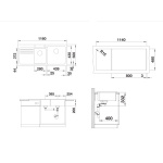 ΝΕΡΟΧΥΤΗΣ ΓΡΑΝΙΤΗ BLANCO NAYA 8S 116x50cm ANTHRACITE BLANCO - Image 2