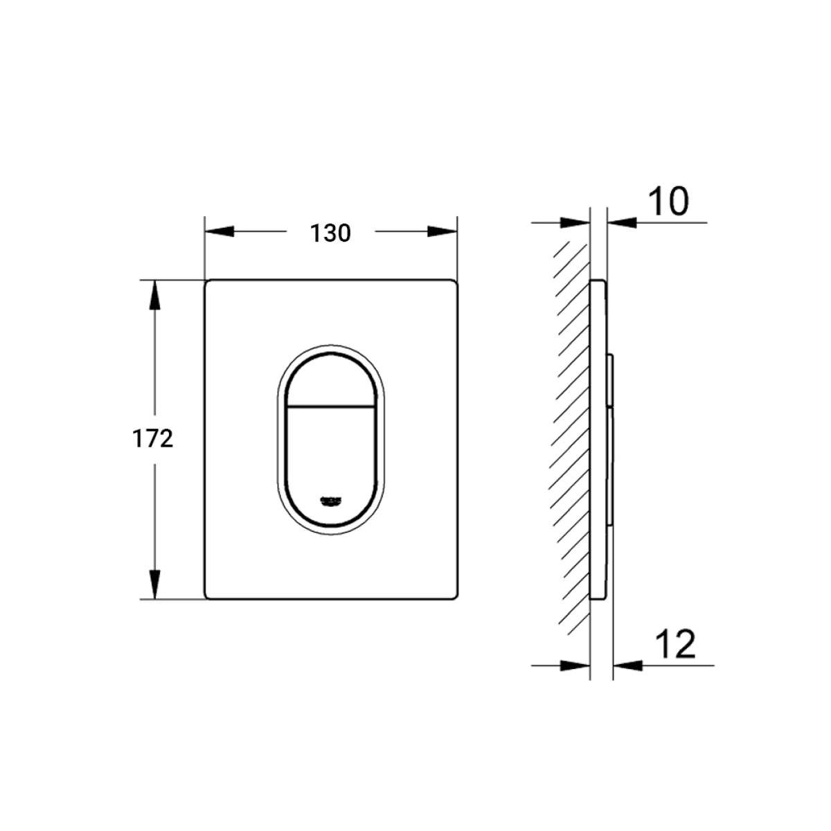 ΠΛΑΚΕΤΑ GROHE 37624000 ARENA COSMOPOLITAN S ΧΡΩΜΕ - Image 2