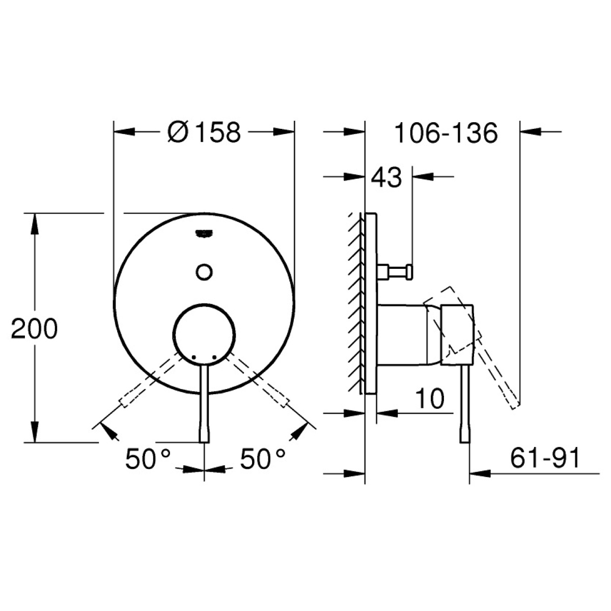 ΑΝΑΜΙΚΤΗΣ ΕΝΤΟΙΧΙΖΟΜΕΝΟΣ II ESSENCE 24167001 ΧΡΩΜΕ GROHE - Image 2