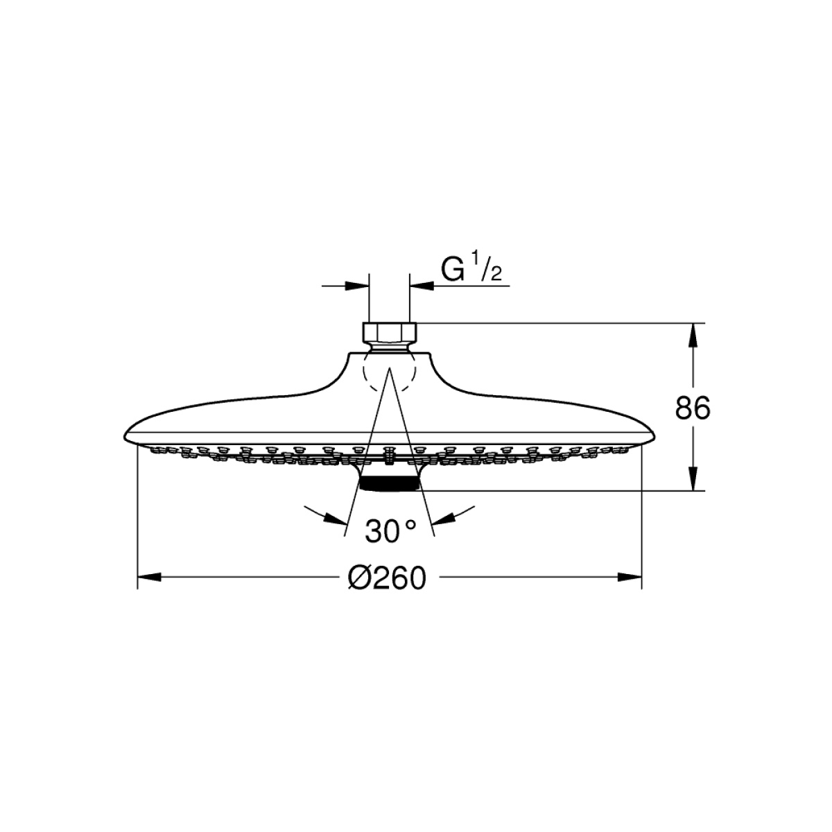 ΚΕΦΑΛΗ ΝΤΟΥΖ EUPHORIA 260 26455000 ΧΡΩΜΕ GROHE - Image 2