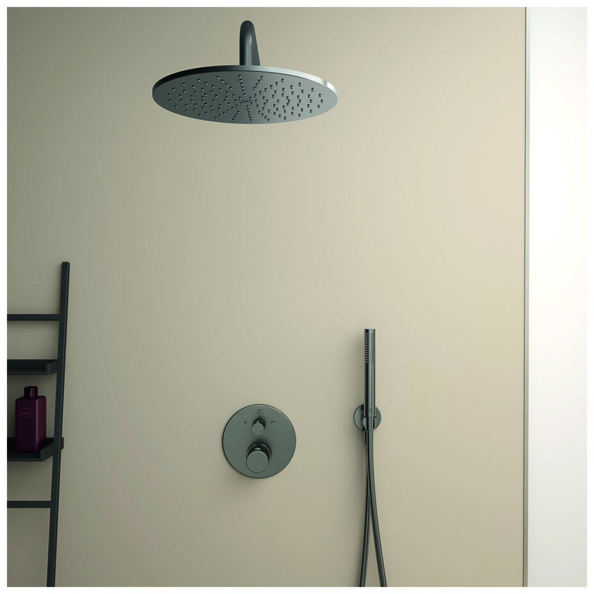 ΒΡΑΧΙΟΝΑΣ ΤΟΙΧΟΥ IDEALRAIN ΣΤΡΟΓΓΥΛΟΣ 40cm MAGNETIC GREY IDEAL - Image 4