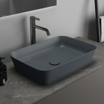 ΝΙΠΤΗΡΑΣ IPALYSS 55x38cm ΟΡΘΟΓΩΝΙΟΣ ΧΩΡΙΣ ΟΠΗ ΚΑΙ ΥΠΕΡΧΕΙΛΙΣΗ ΕΛΕΥΘΕΡΗΣ ΤΟΠΟΘΕΤΗΣΗΣ SLATE GREY ΓΚΡΙ IDEAL