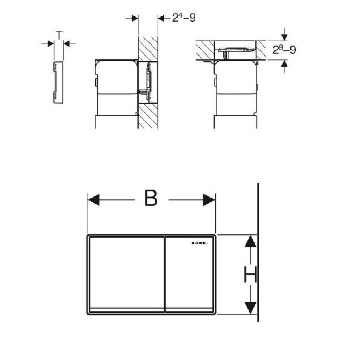 ΠΛΑΚΕΤΑ GEBERIT OMEGA 60 115.081.JK.1 LAVA ΓΥΑΛΙ - Image 3
