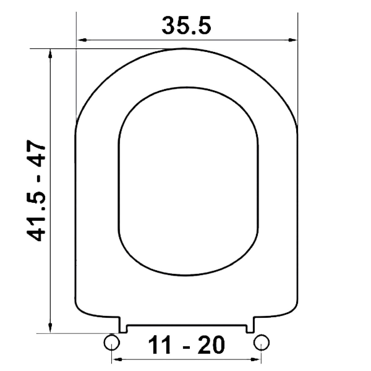 ΚΑΛΥΜΜΑ W.C. Β. Τ. ΒΕΡΓΙΝΑ D-SHAPE ΛΕΥΚΟ 41,5-47x35,5 (11-20) - Image 3