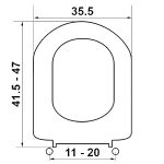 ΚΑΛΥΜΜΑ W.C. Β. Τ. ΒΕΡΓΙΝΑ D-SHAPE ΛΕΥΚΟ 41,5-47x35,5 (11-20) - Image 3