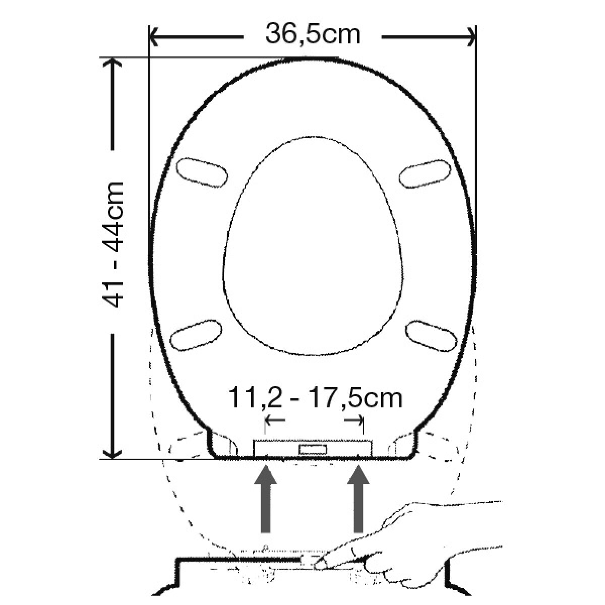 ΚΑΛΥΜΜΑ W.C. UNIVERSAL ΙΘΑΚΗ SLOW-CLOSE 41-44x36,5 (11,2-17,5) - Image 2