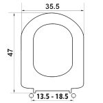 ΚΑΛΥΜΜΑ W.C. “FIDIΑ” FLAMINIA ΛΕΥΚΟ 47x35,5 (13,5x18,5) - Image 3