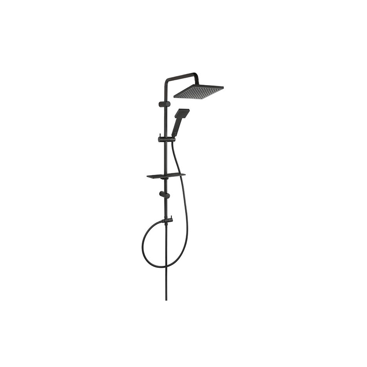 NP24BL_1 Κολόνα σταθερού ντους SQUERTO LUX Black NP24-BL FERRO - Image 1