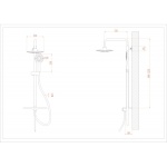 Στήλη ντους με τηλεσκοπικό σύστημα ICT 6106 KRISTI BLACK - Image 3