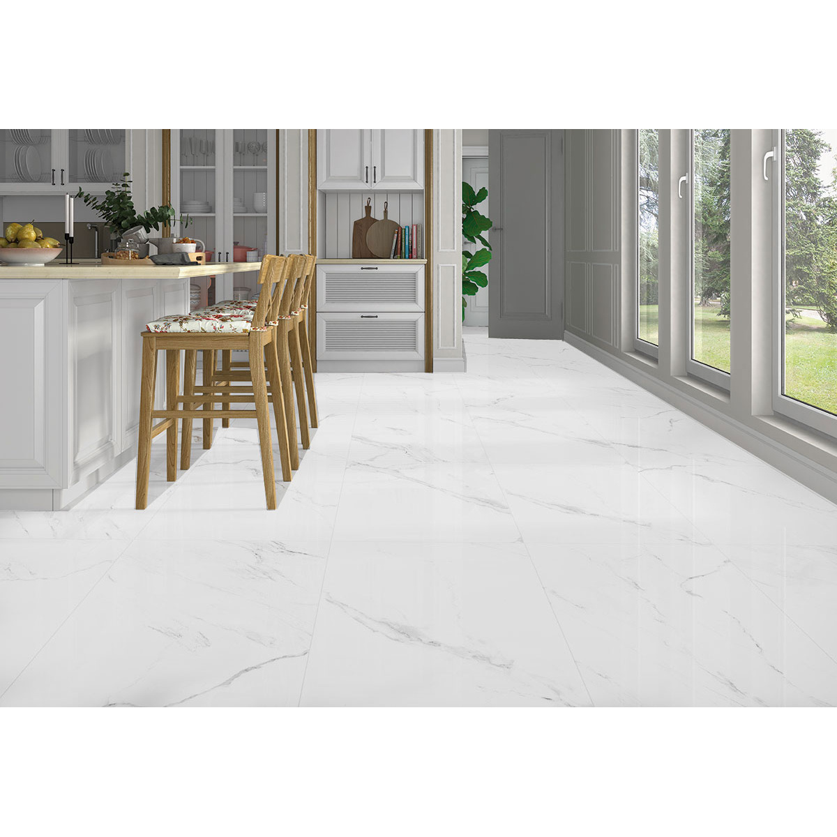 ΠΛΑΚΑΚΙ ΠΟΡΣΕΛΑΝΗΣ NAOS BLANCO BRILLO 60.5X60.5 Α' ΔΙΑΛΟΓΗΣ - Image 2