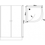 ΚΑΜΠΙΝΑ ΗΜΙΚΥΚΛΙΚΗ ΔΙΑΦΑΝΟ ΚΡΥΣΤΑΛΛΟ ICS 109 RT 90x90x185 - Image 2
