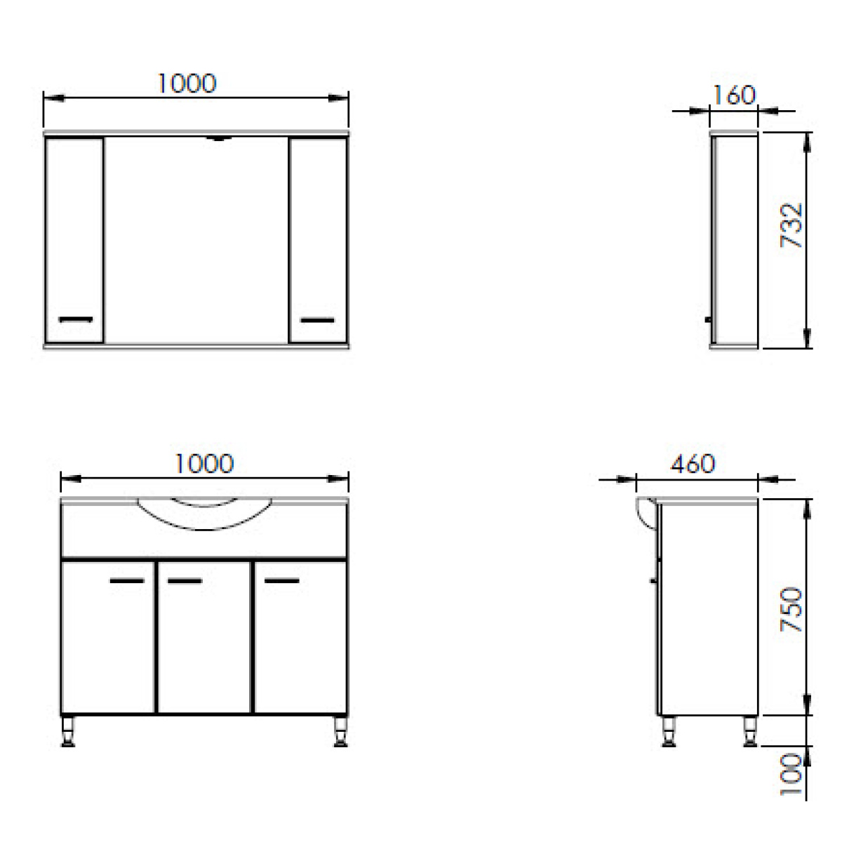 ΝΙΠΤΗΡΑΣ ΕΠΙΠΛΟΥ ΜΑ ΟΛΥΜΠΙΑ 100cm 100x46cm ΛΕΥΚΟΣ - Image 2