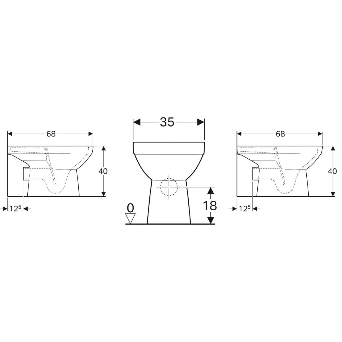 ΛΕΚΑΝΗ ΧΑΜΗΛΗΣ ΠΙΕΣΗΣ SELNOVA SQUARE RIMFREE ΤΕΤΡΑΓΩΝΗ ΠΙΣΩ ΣΙΦΩΝΙ ΛΕΥΚΗ GEBERIT - Image 3